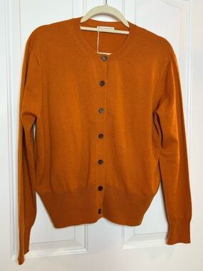 NWT ELGIN exclusive for RTW burnt pumpkin Scottish cashmere cardigan size L